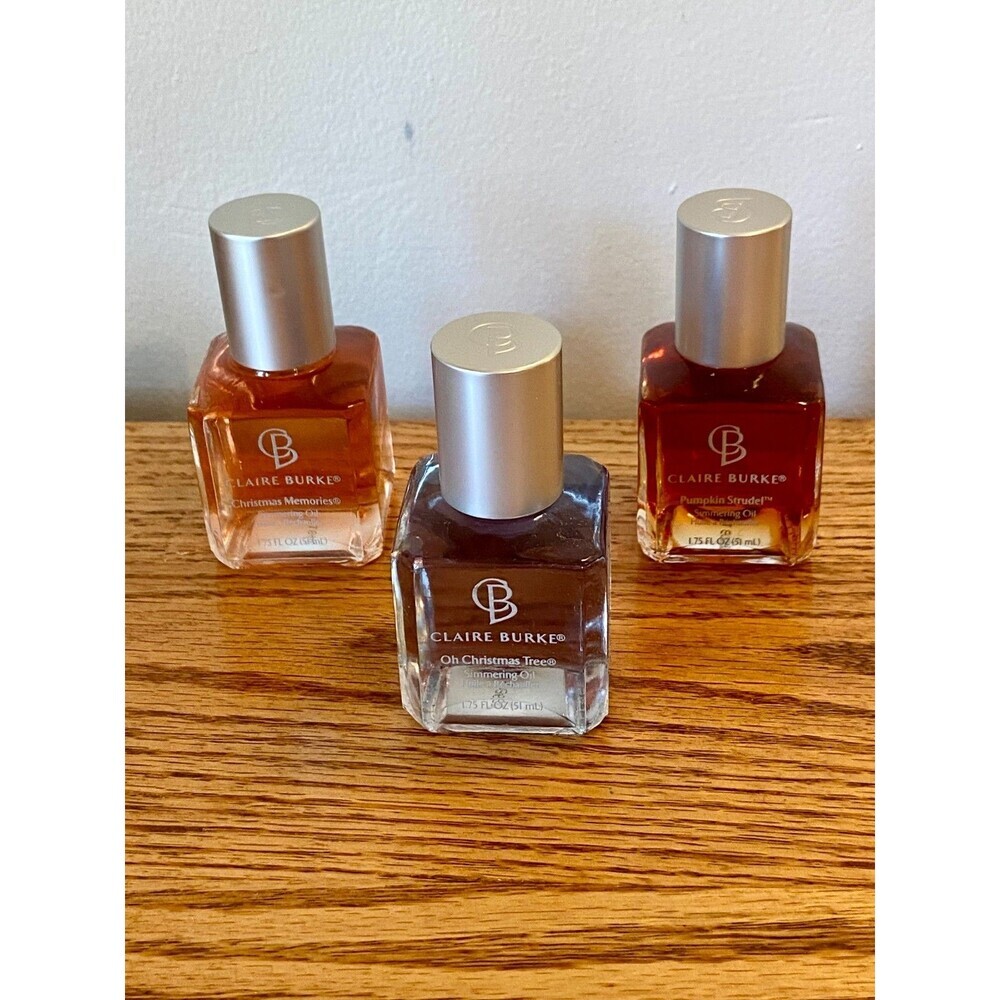 Claire Burke Simmering Oil 1.75 SET (3) Oh Christmas Tree Pumpkin Xmas Memories